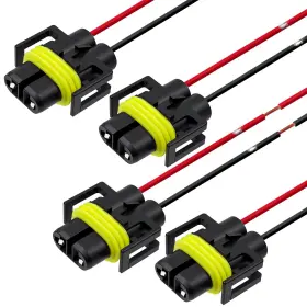 Aux-h11 Auxlight H11 H9 H8 880 881 Female Nylon Pigtail Wiring Harness For Black