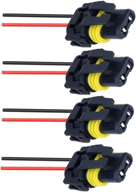 Ap-0063-9005-9006-4 Blyilyb 4-pack 9005 9006 Hb3 Hb4 Female Adapter Wiring Harness Sockets Wire
