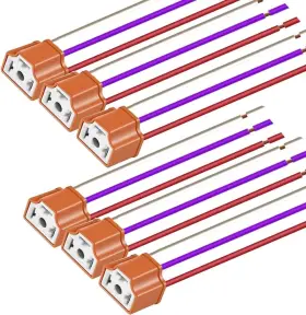 E-1144 Brand Gebildet 6pcs H4 Pigtail Headlight Socket Wiring Harness Plug Ceramic