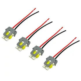 Hml042 Bstenky 4 4pcs H11 Ceramic Bulb Socket Adapter Connector Wiring Harness For Black