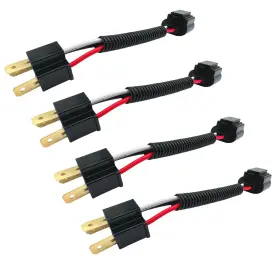 Hml051 Bstenky 4 4pcs 9003 H4 Male To H13 9008 Female Headlight Bulb Socket Adapter Black