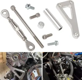 551411 Camoo Billet Alternator Bracket Adjustable Kit For Chevy Sbc 305 327 350 383 Silver