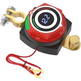 Tpbs-l-275 Cnaodun Top Post Battery Disconnect Switch 12v With Led Voltmeter Dc5-80v Car Batter