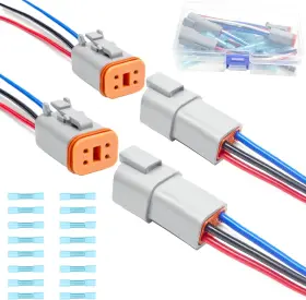 Greydt-wire-0402 Deutusacc 2 Kit Deutsch Dt 4 Pin Grey Male Female Wiring Harness 2set 4pin