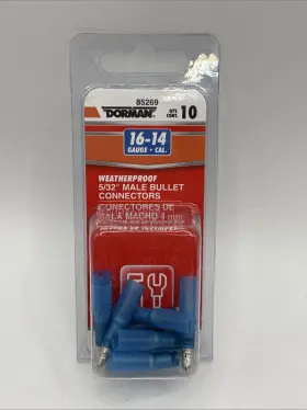 85269 Dorman/conduct-tite Qty.10 16-14 Gauge Male Bullet Waterproof Terminal 5/32 Inch New