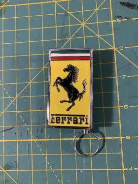 953697 Ferrari 296 Gtb Key Fob Brown Leather Nicks Used P/n