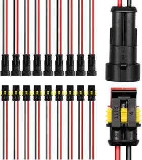 351025 I Little Bamboo 2pin Way 16 Awg Waterproof Electrical Connectors 10 Pack 2 Pin Connector