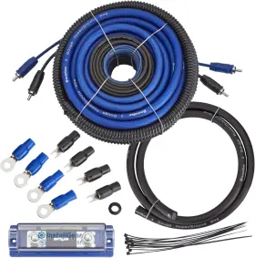Installgear 753968370929 4 Gauge Amp Wiring Kit - 17ft Amplifier Subwoofer Blue