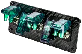 5-toggle Jegs 11032 Switch Panel With Switches Carbon Fiber Construction 5 15/16