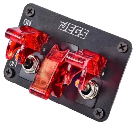 3-toggle Jegs 11038 Switch Panel With Switches Aluminum Construction On/off