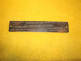 Mercedes Benz 114 584 06 21 W115 1973 220/8 4cyl Under Hood Metal California Emission Oem 1 Plaque