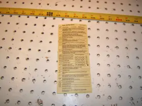 1245452500 Mercedes-benz 124 545 25 00 W124 Usa Version Two Language Fuse Designation Oem 1 Sheet