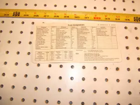 A2085452300 Mercedes-benz 208 545 23 00 W208 Clk430 2002 Under Hood Fuse Box 1 Designation Sheet