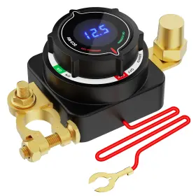 Mic-08-091 Mictuning Motor Battery Disconnect Switch With Voltmeter Dc 5-80v For Marine Boat Rv Trailer