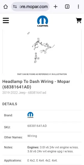 68381641ad Mopar Headlamp To Dash Wiring
