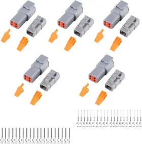 21094 Muyi Dtm Connector Kit 5 Sets 4 Pin Ip67 Waterproof