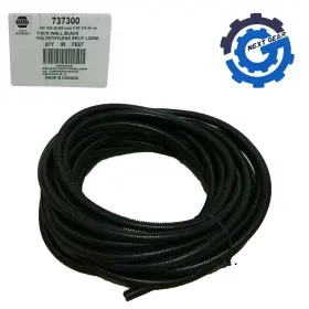 737300 Napa New Black Thick Wall Polyethylene 50 Feet Split Loom 3/8 Inch