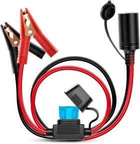 10026w Nilight Cord Plug Socket Clamp Clip-on And Female Cigarette Lighter Adapter
