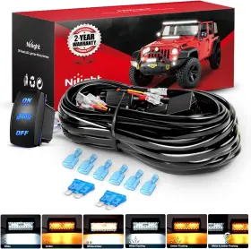 10054w Nilight 16awg Strobe Light Wiring Harness 2 Leads-5pin Switch