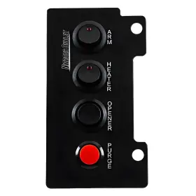 00-11009 Nitrous Outlet Switch Panel Left Storage Compartment Mount Aluminum Black 4 Switches Chevy Each