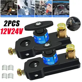 Nsioutlet 600609603192 2pcs Car Battery Disconnect Isolator Cut Off Switch 12v / 24v Universal Terminal