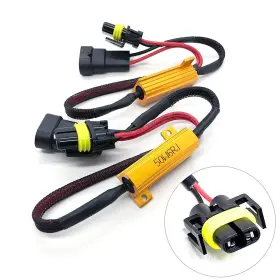 O-nex 732341335878 Led Load Resistor Kit 50w 8ohm Headlight Bulb Relay Harness H11 H8 H9
