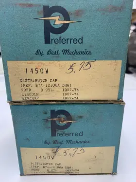 B7a-12106a Preferred Dh6 2 Nos Distributor Caps 1957-1974 Ford Lincoln Mercury 8 Cylinder
