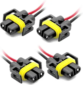 Quicto-h11 Quicto 4pcs H11 H9 H8 880 881 Female Adapters Wiring Harness Sockets Oem
