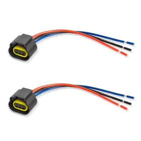 Alj-3010 Red Wolf 9008 H13 Socket 3 Pin Female Wiring H13ll Headlight Adapter