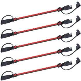 Sixzoo-qdh-02 Sixzoo 5 Pcs 12 Gauge Quick Disconnect Polarized Wire Harness Inch Red&black