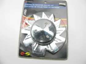 44813 Spectre Chrome Alternator Pulley With Fan - 3/8 Inch Single Groove