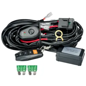 Pl-xs010204 Szplonly Led Lights Bar Wire Harness Kit With Remote Control 2leads Dc12v 40a Fuse