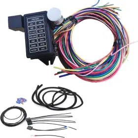 Gj-cwh001 Vesen 14 Circuit Wiring Harness Kit Extra Long Wires Fuse 12v New Replacement