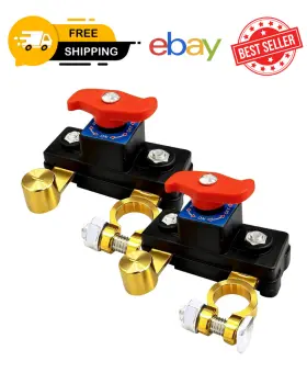 Wowpartspro 690770137183 2pcs Universal Battery Disconnect Switch 12v / 24v Cut Off Isolator For Cars Rv