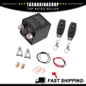 X Autohaux 766549761603 Universal Piece Of 1 12v 250a Car Battery Disconnect Switch With Key Remote Control