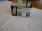 13 Bulbs Feit Electric 40W Clear Chandelier Straight Tip Standard Base Orig Box New. Price: $8.00.