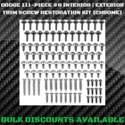 Dodge Mopar Interior Exterior Molding Engine Bay Chassis Trim Screws #8 Chrome New. Price: $29.95.
