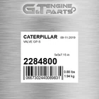 2284800 Valve Gp-s Fits Caterpillar (new Aftermarket). Price: $79.43.