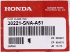 Genuine Honda Blade Fuse Part Number 38221-SNA-A51 New. Price: $12.99.
