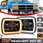 Pair 5X7" 7X6" Led Headlights Halo Drl For Dodge W250 D350 Ramcharger New. Price: $67.49.