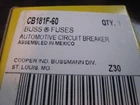 Bussmann CB181F-60 (1 Each) New. Price: $47.11.