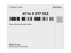 Genuine Bmw Power Distribution Box, Rear 61-14-9-377-502 New. Price: $155.47.