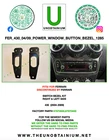 Fits/for Ferrari 430 Window Stwitch Bezel Kit Part# 67970500,67970400 New. Price: $150.00.