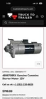 4996708RX Starter Cummins New. Price: $550.00.