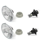 Pair Of Hella 7 In Glass Lens E-code Headlights W/ H4 Arc Plug Play Led Bulbs New. Price: $299.95.