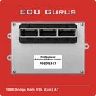 1998 Dodge 5.9L Engine Computer P56046347 "vin Programmed" Ecu Ecm Pcm Remanufactured. Price: $329.95.
