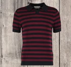 Pringle Of Scotland Moss Stitch Navy/red Striped Polo Shirt 125 Medium Large New. Price: $66.79.